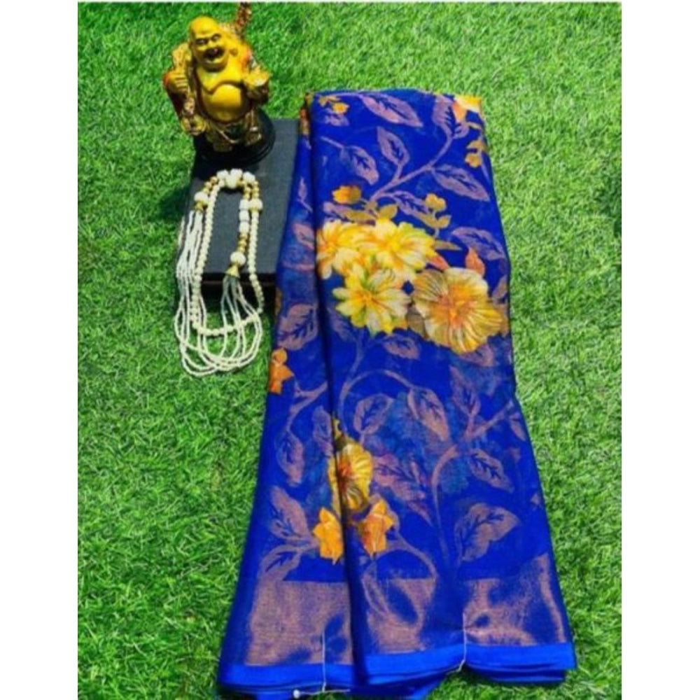 Viscose Rayon Printed Saree With Unstitched Blouse