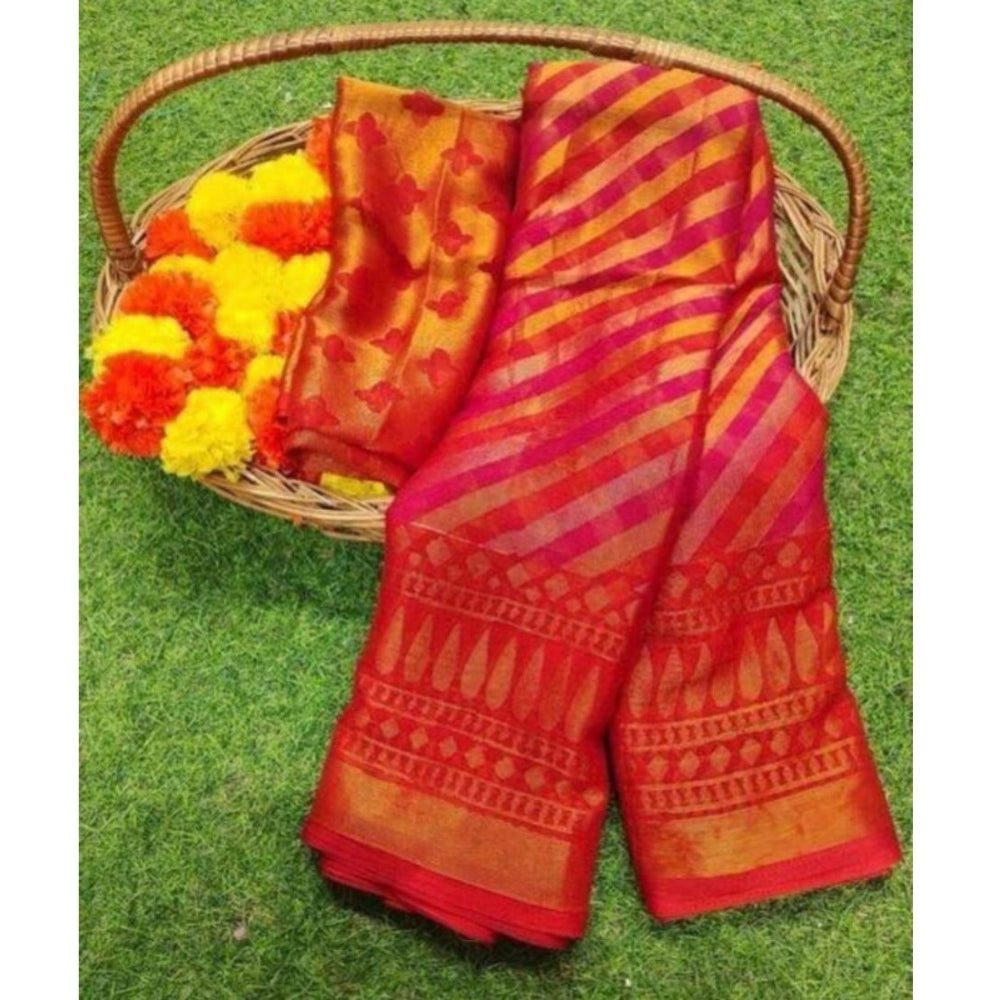 Viscose Rayon Printed Saree With Unstitched Blouse