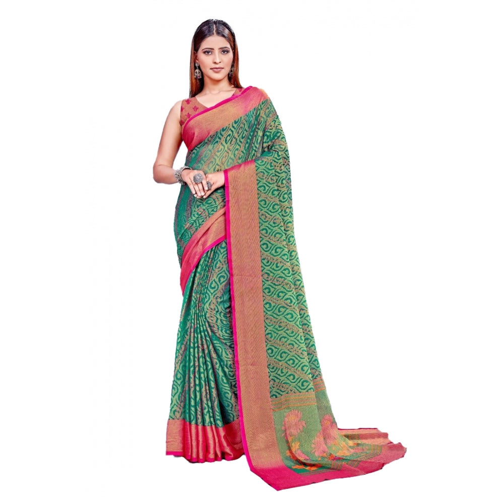 Viscose Rayon Printed Saree With Unstitched Blouse