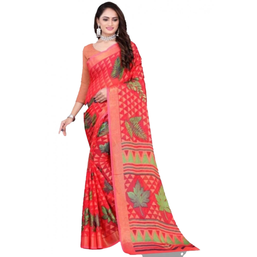 Viscose Rayon Printed Saree With Unstitched Blouse