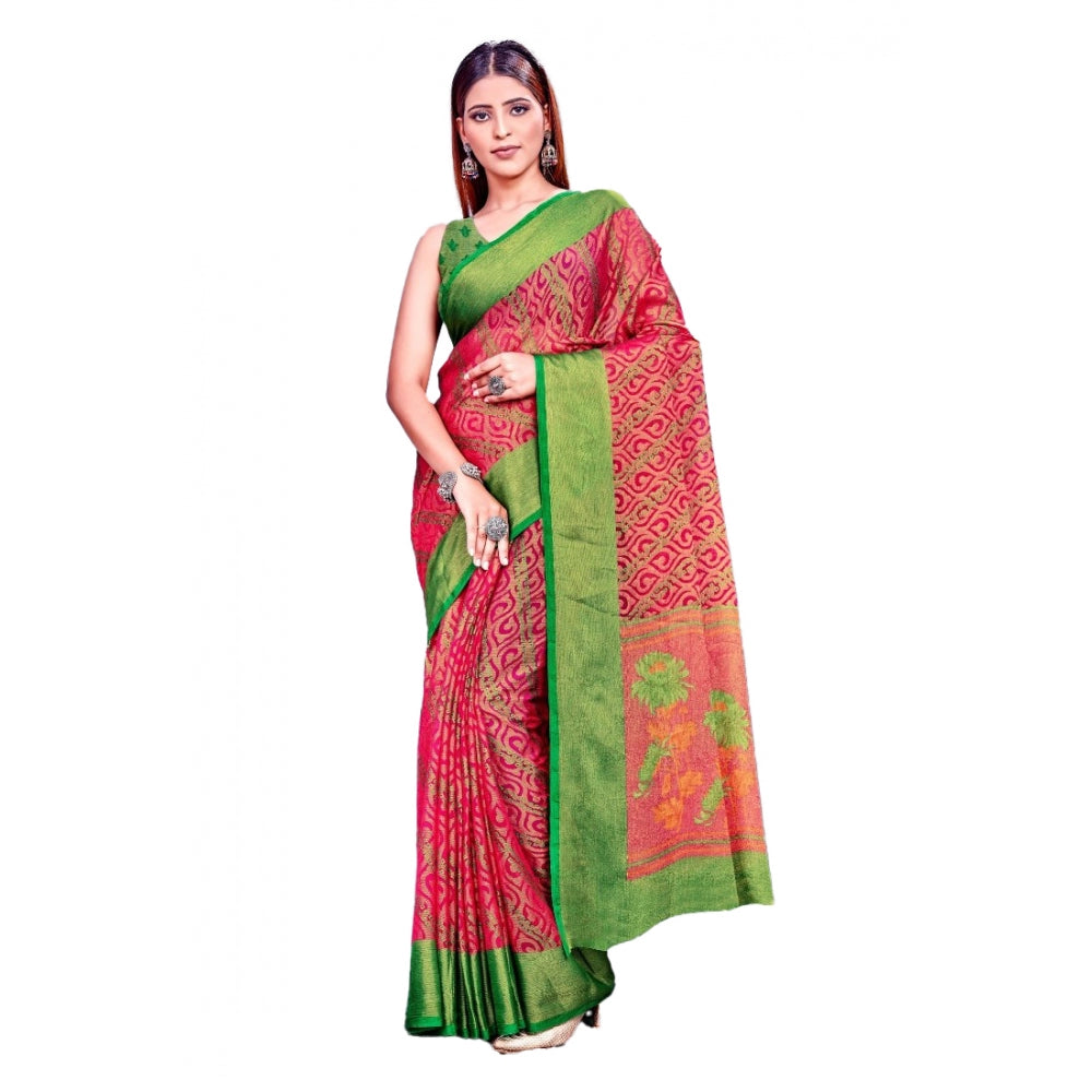 Viscose Rayon Printed Saree With Unstitched Blouse