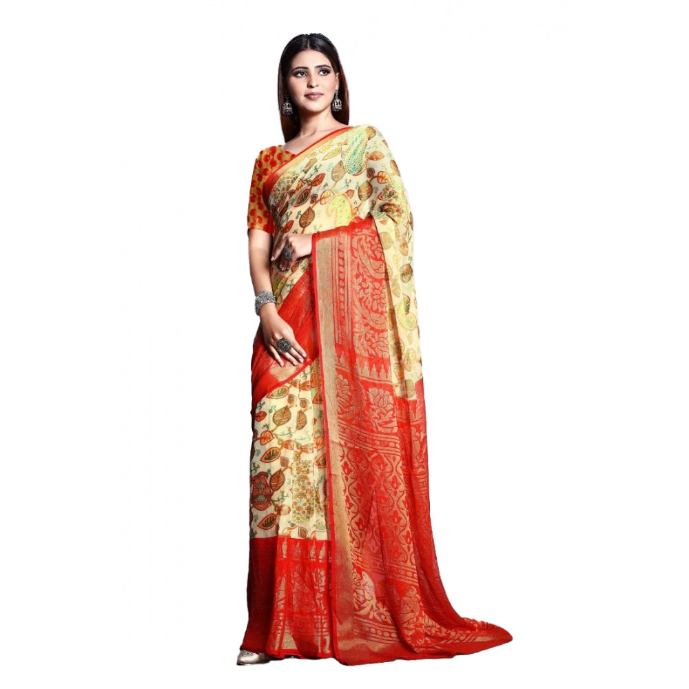 Viscose Rayon Printed Saree With Unstitched Blouse