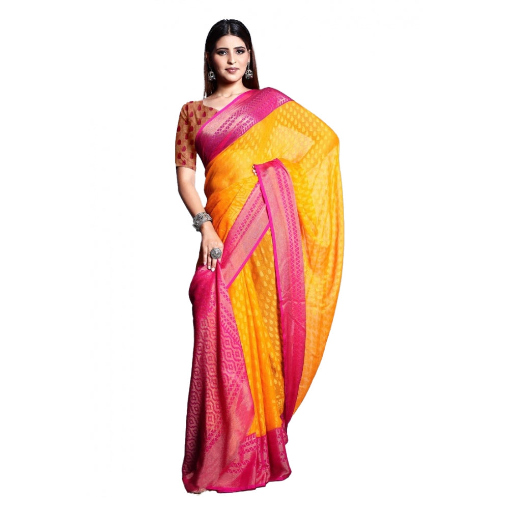 Viscose Rayon Printed Saree With Unstitched Blouse