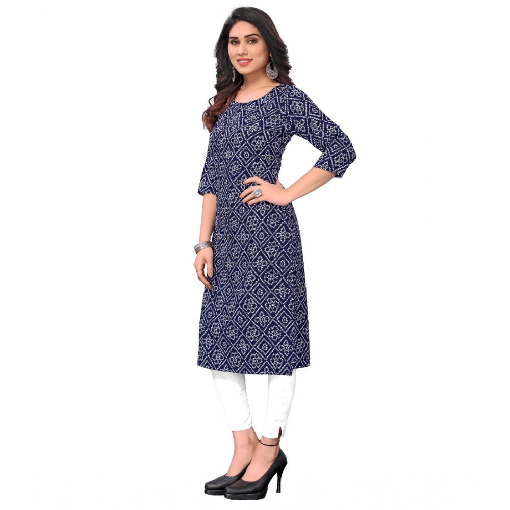 Casual 3/4th Sleeve Bandhani Printed Crepe Kurti