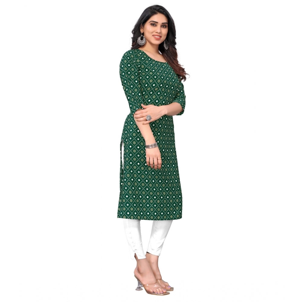 Casual 3/4th Sleeve Bandhani Printed Crepe Kurti