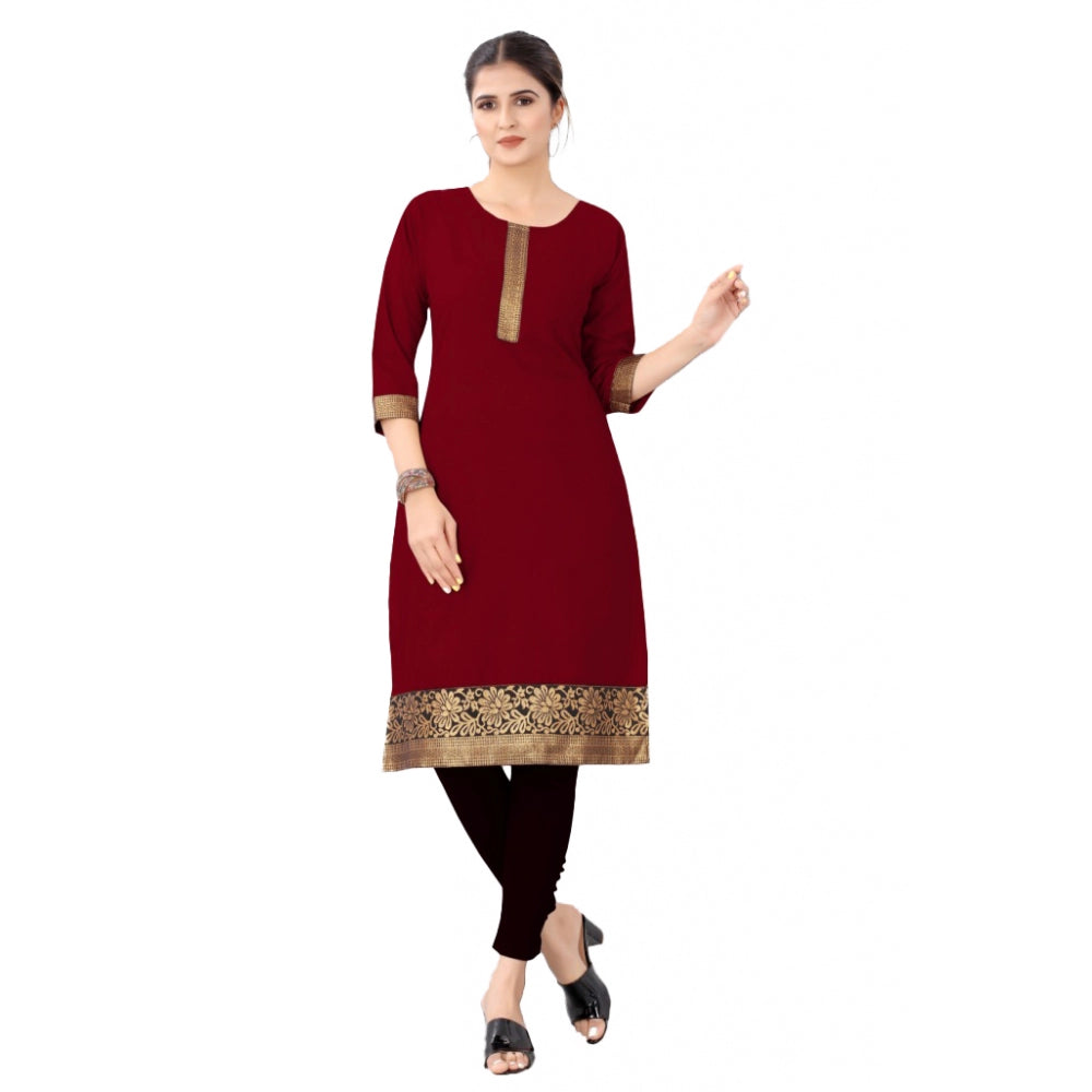 Casual 3/4th Sleeve Soild Cotton Kurti