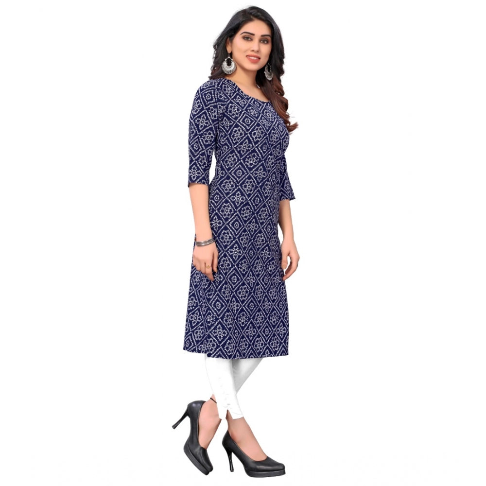 Casual 3/4th Sleeve Bandhani Printed Crepe Kurti