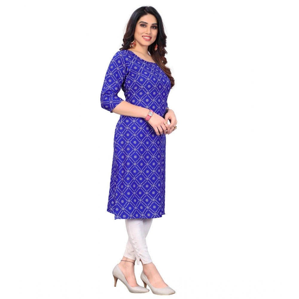 Casual 3/4th Sleeve Bandhani Printed Crepe Kurti