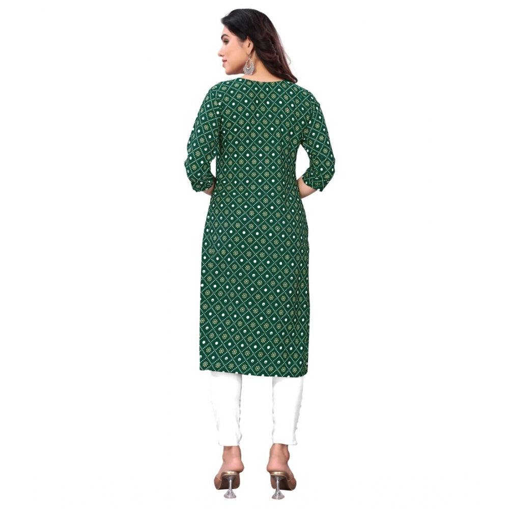 Casual 3/4th Sleeve Bandhani Printed Crepe Kurti