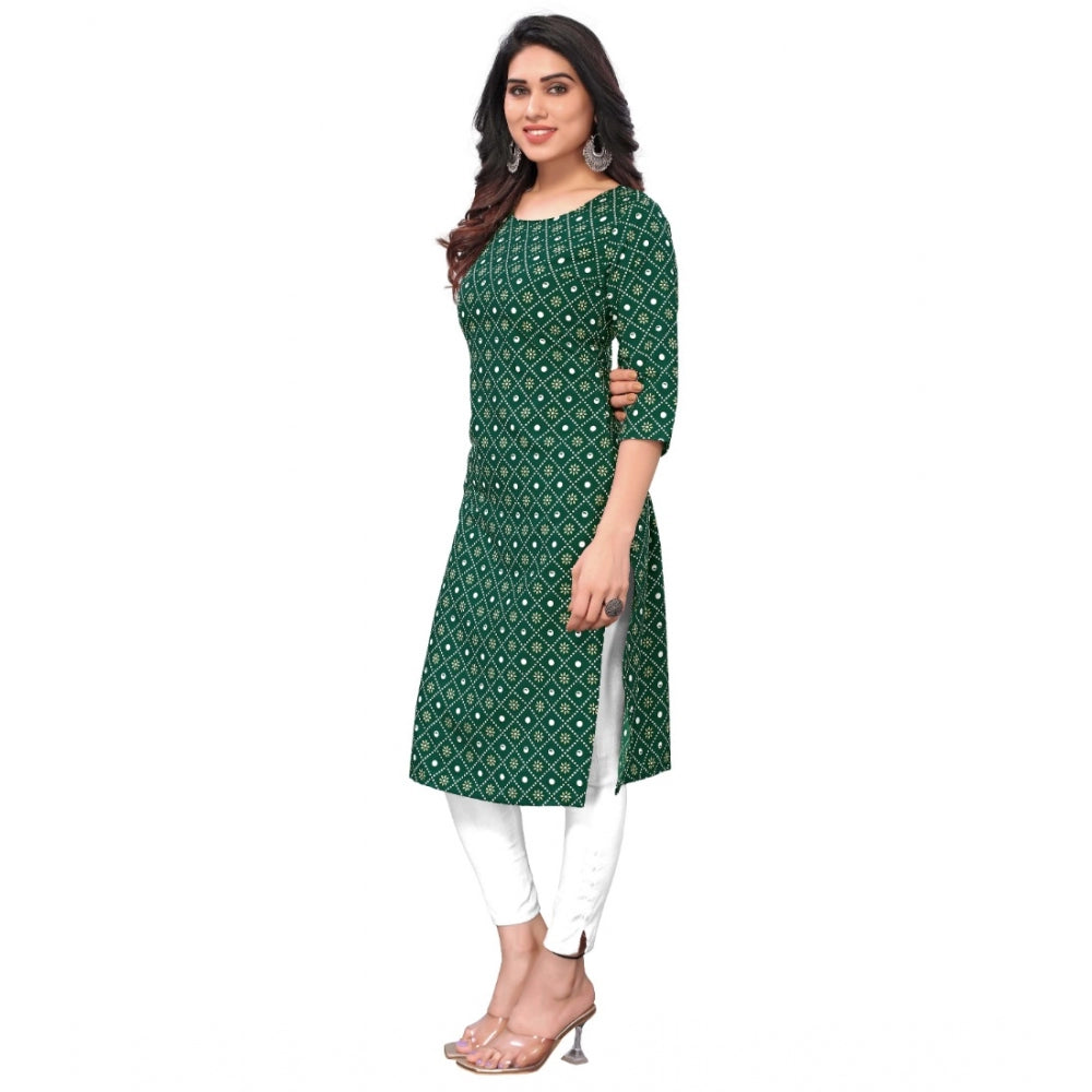 Casual 3/4th Sleeve Bandhani Printed Crepe Kurti