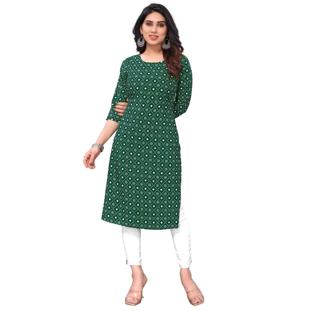 Casual 3/4th Sleeve Bandhani Printed Crepe Kurti