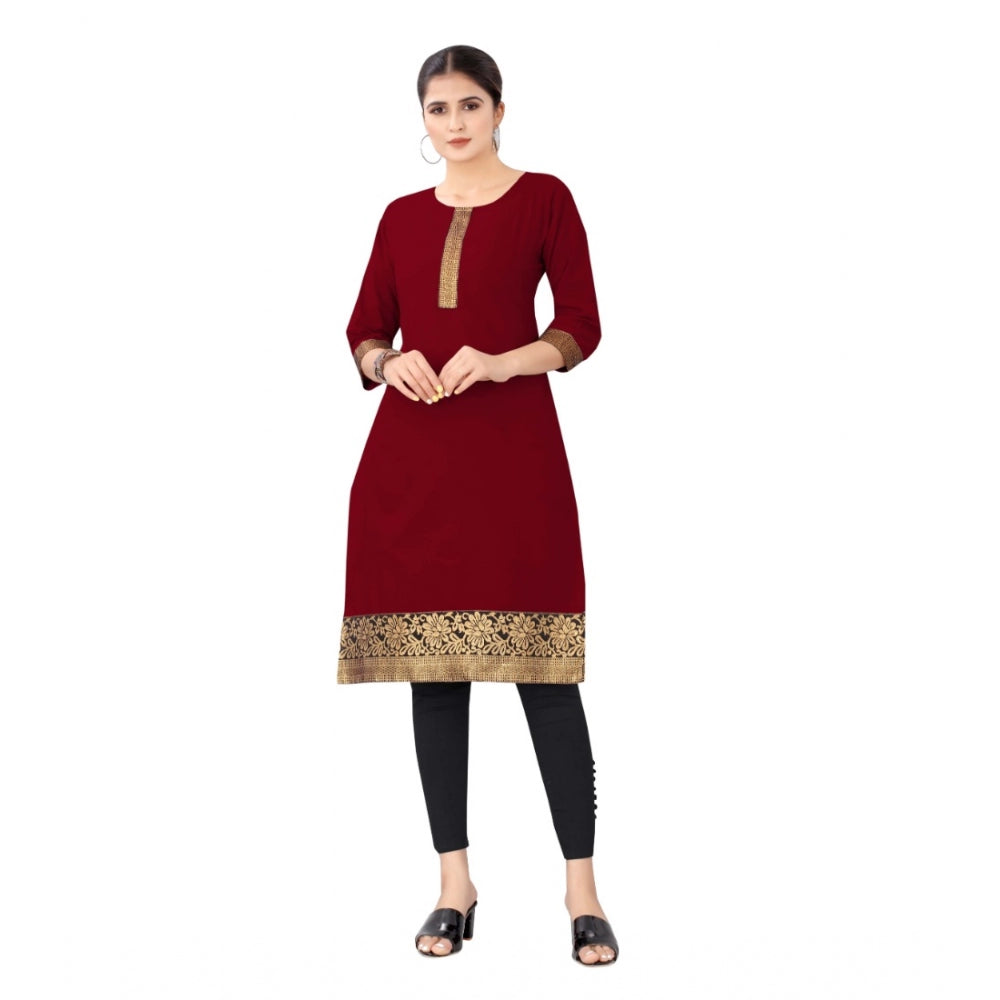 Casual 3/4th Sleeve Soild Cotton Kurti