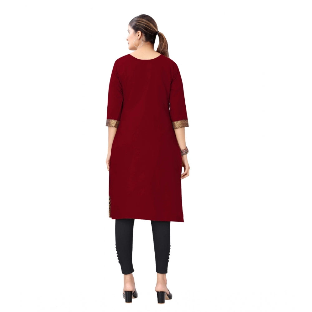 Casual 3/4th Sleeve Soild Cotton Kurti