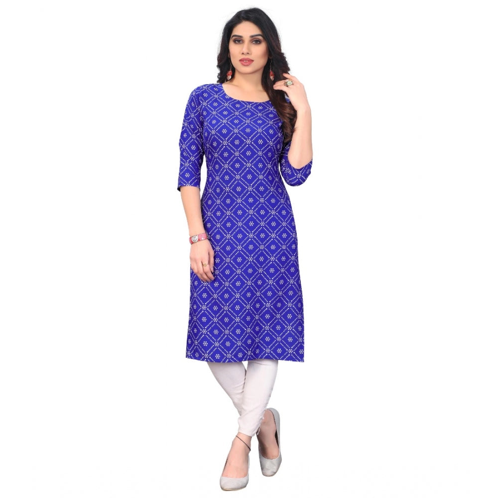 Casual 3/4th Sleeve Bandhani Printed Crepe Kurti