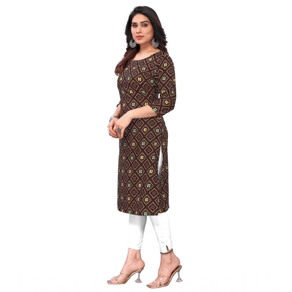 Casual 3/4th Sleeve Bandhani Printed Crepe Kurti