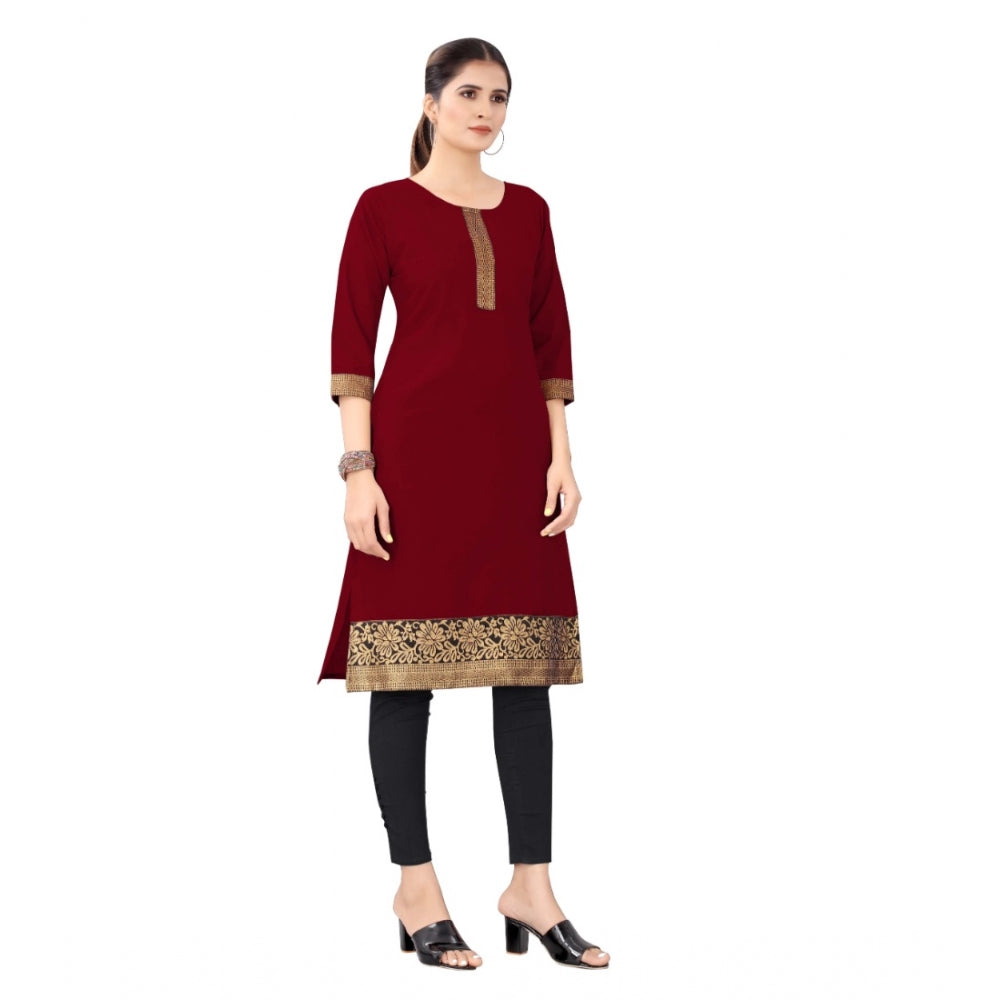 Casual 3/4th Sleeve Soild Cotton Kurti