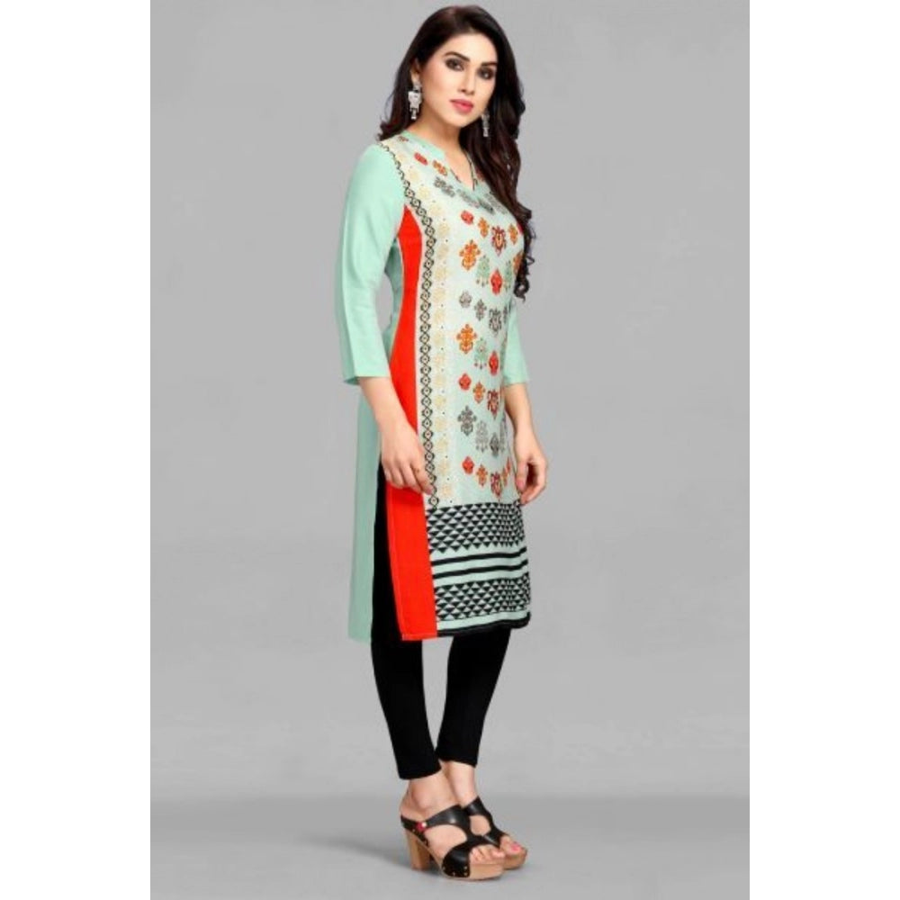 Casual 3/4 Sleeve Viscose Rayon Printed Kurti