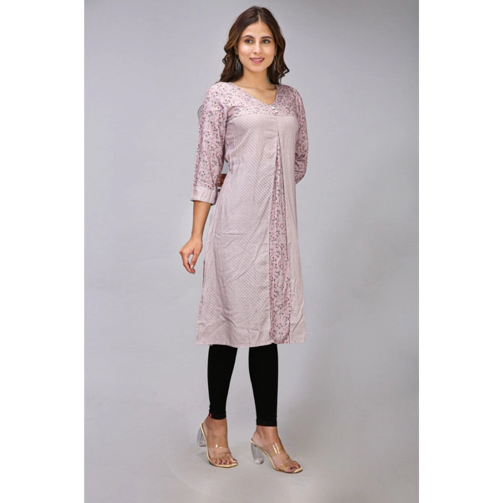 Casual 3/4 Sleeve Viscose Rayon Printed Kurti