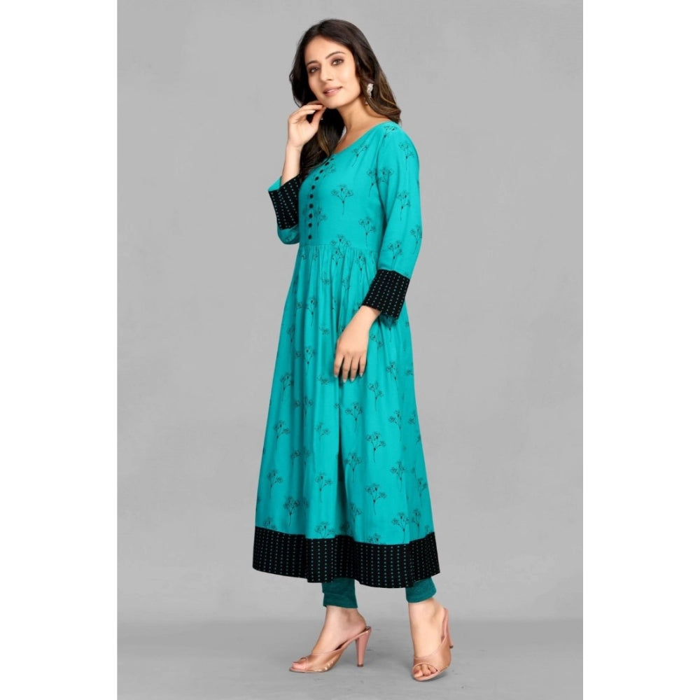 Casual 3/4 Sleeve Viscose Rayon Printed Kurti