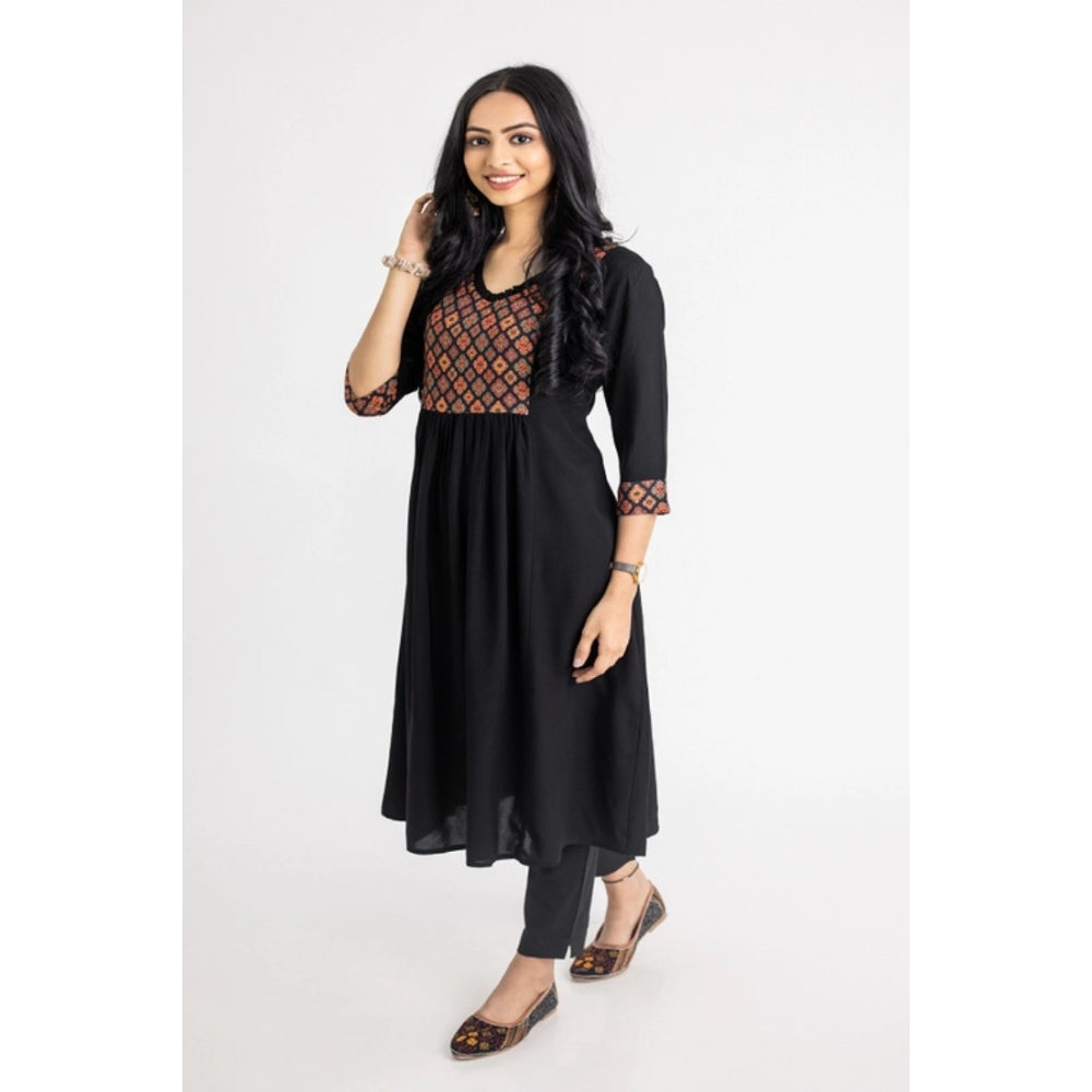 Casual 3/4 Sleeve Viscose Rayon Printed Kurti