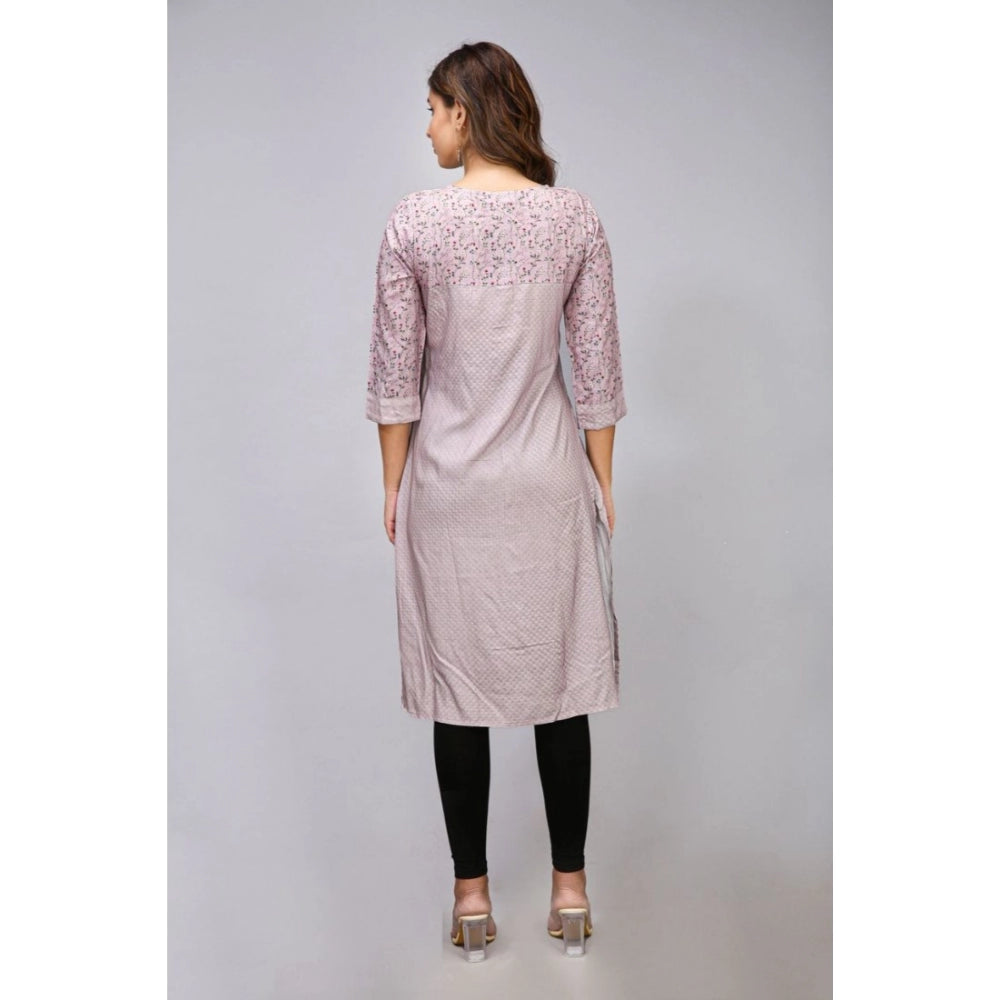 Casual 3/4 Sleeve Viscose Rayon Printed Kurti