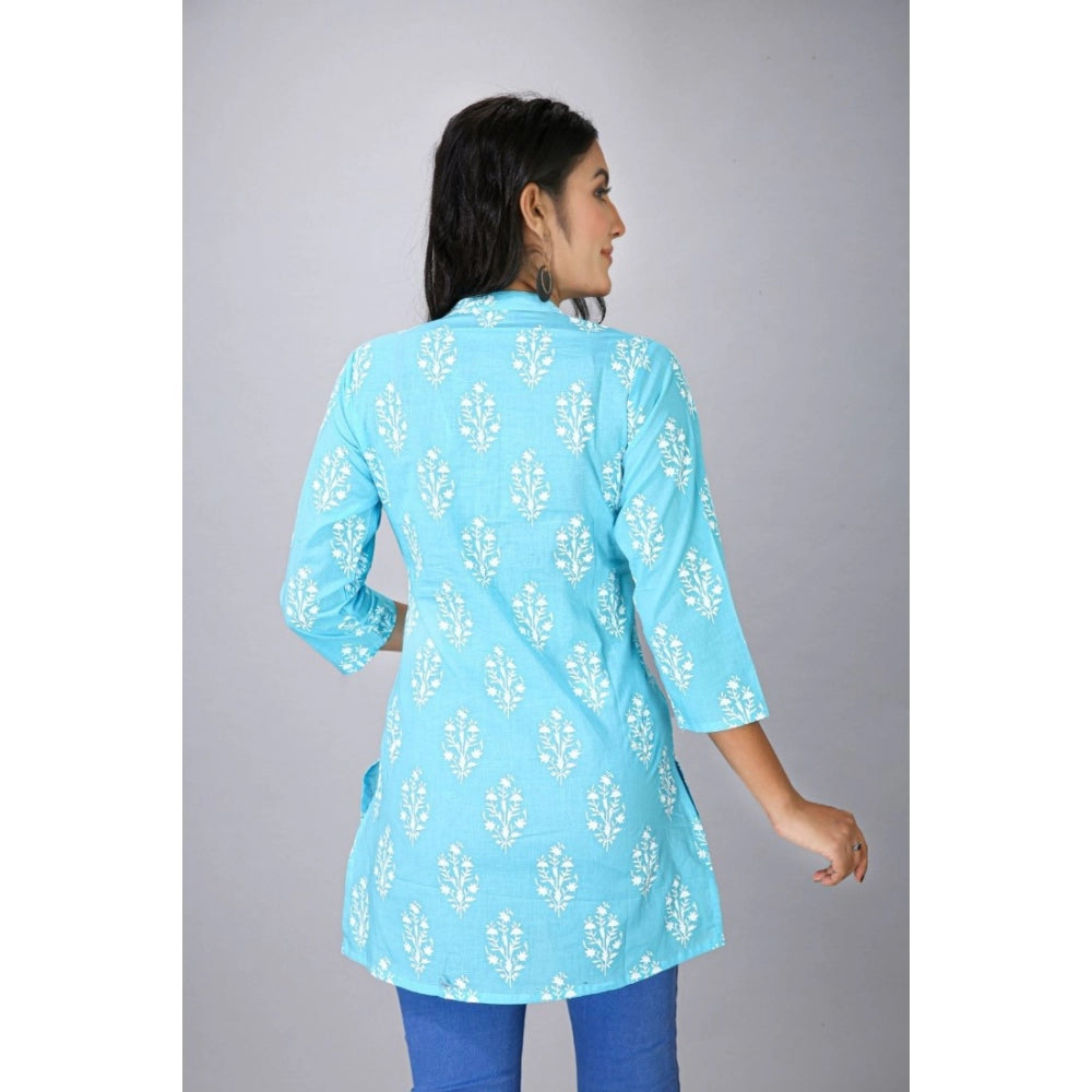 Casual 3/4 Sleeve Cotton Blend Printed Kurti