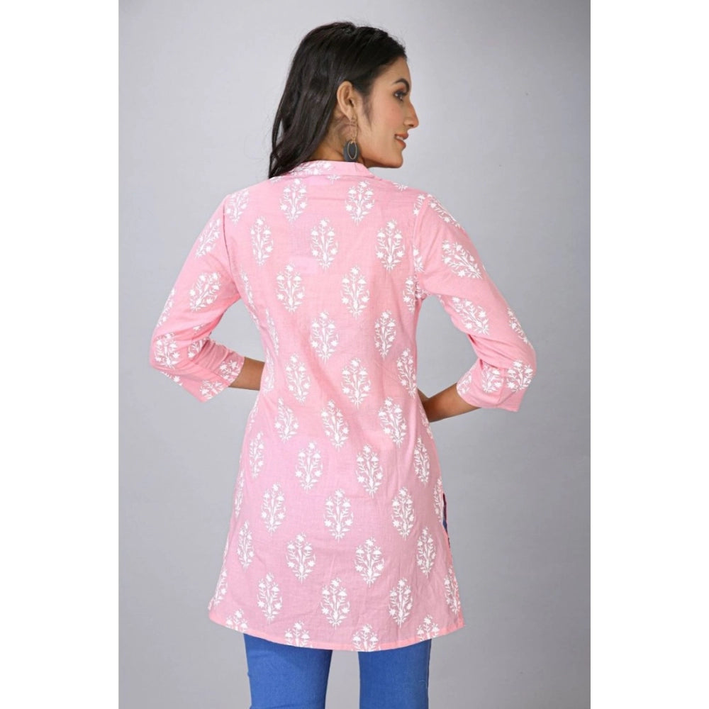 Casual 3/4 Sleeve Cotton Blend Printed Kurti