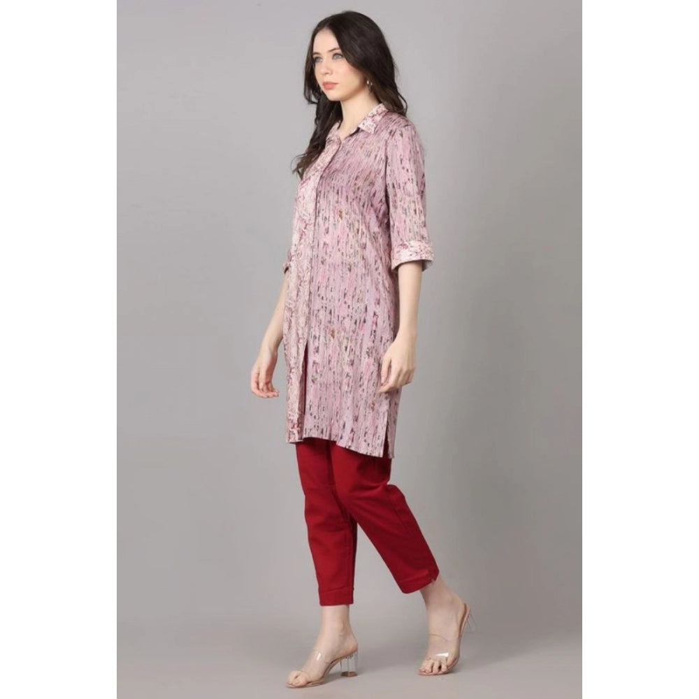 Casual 3/4 Sleeve Viscose Rayon Printed Kurti