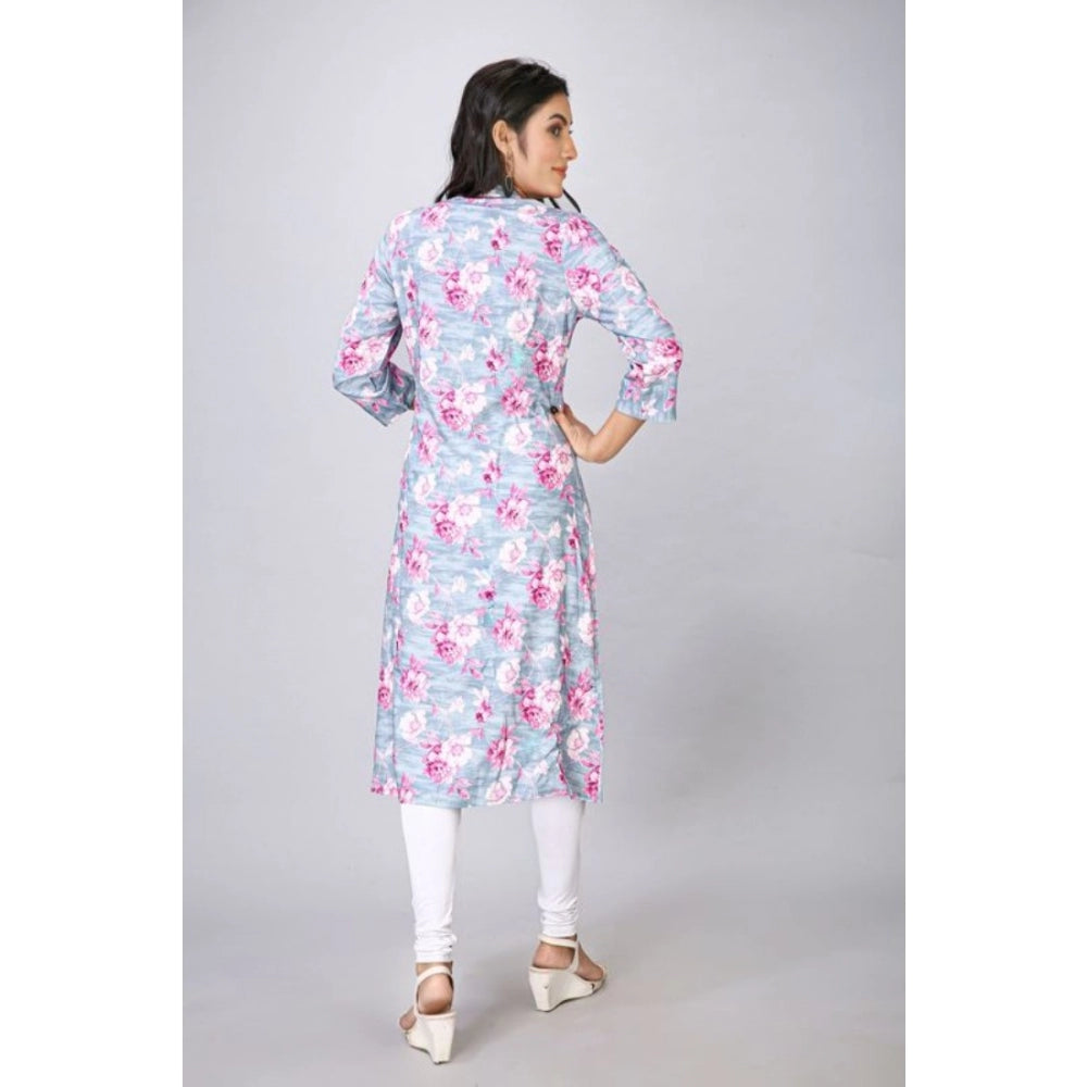 Casual 3/4 Sleeve Viscose Rayon Printed Kurti