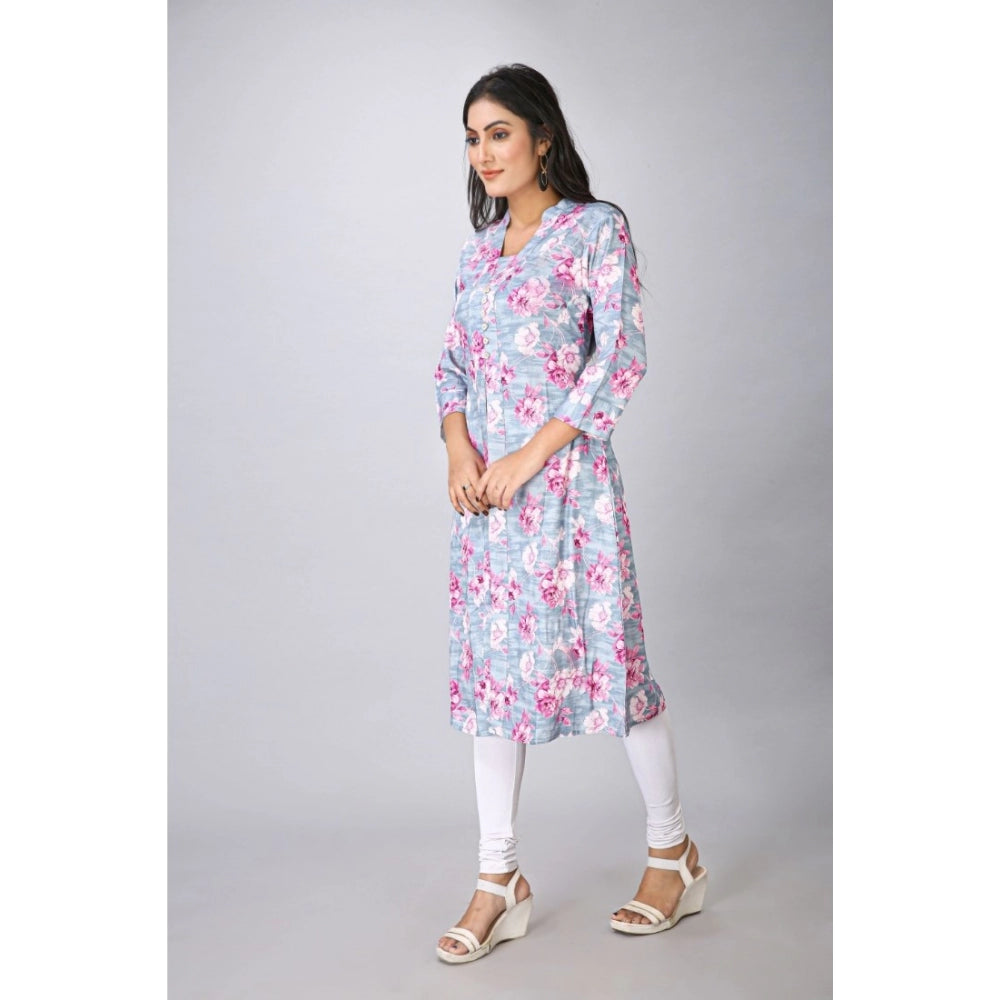 Casual 3/4 Sleeve Viscose Rayon Printed Kurti