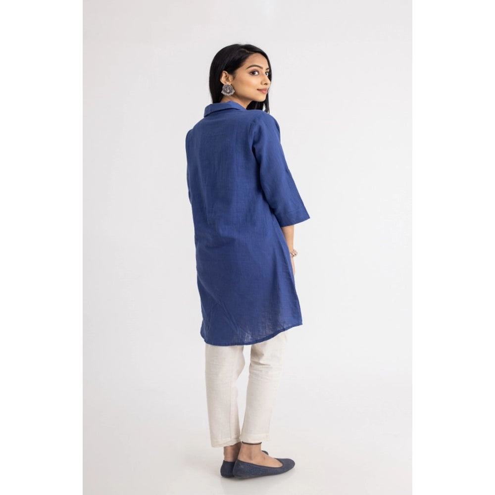 Casual 3/4 Sleeve Viscose Rayon Solid Kurti