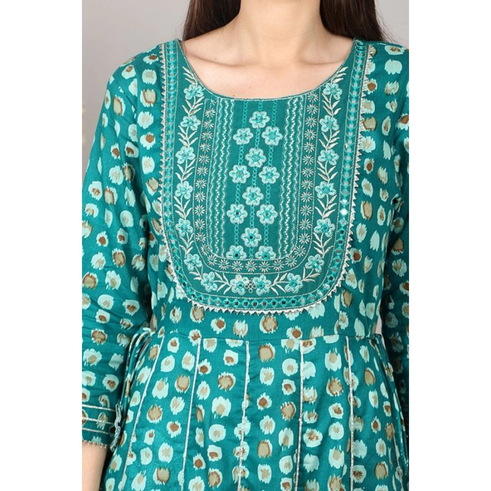 Casual 3/4 Sleeve Cotton Blend Printed Kurti