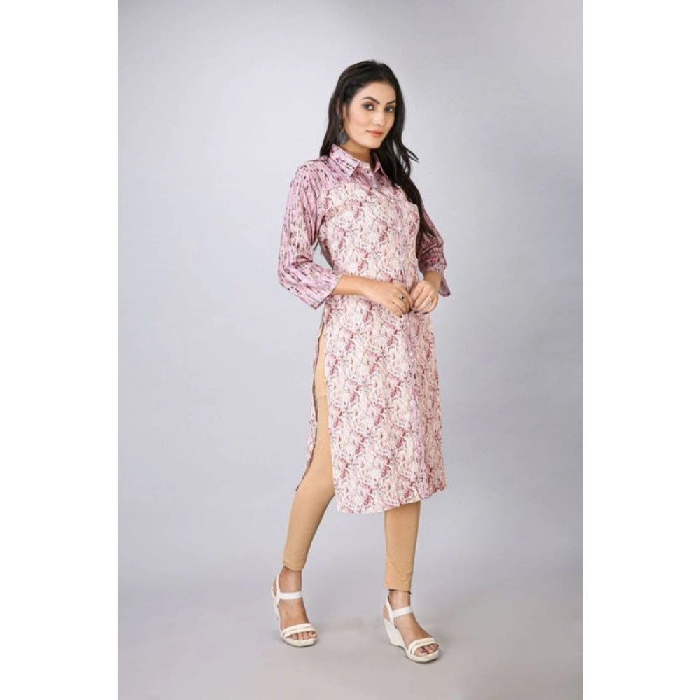 Casual 3/4 Sleeve Viscose Rayon Printed Kurti