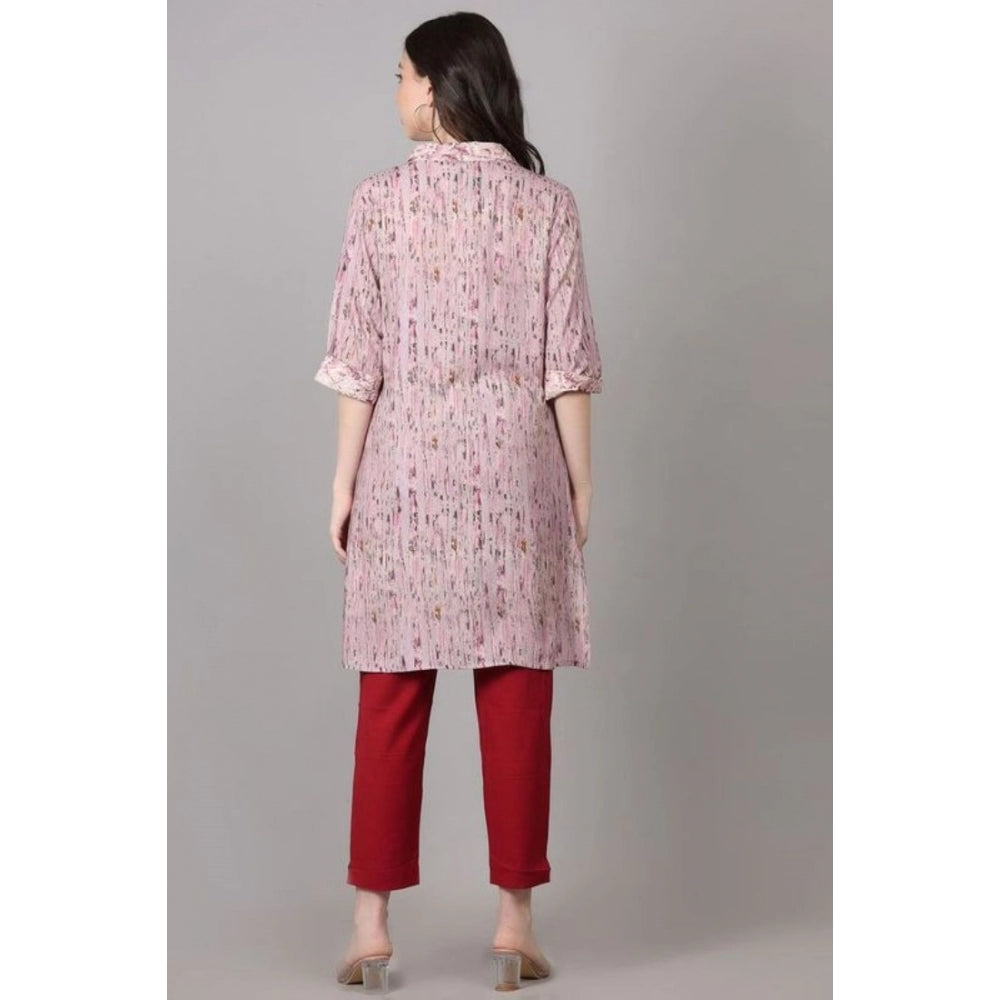 Casual 3/4 Sleeve Viscose Rayon Printed Kurti