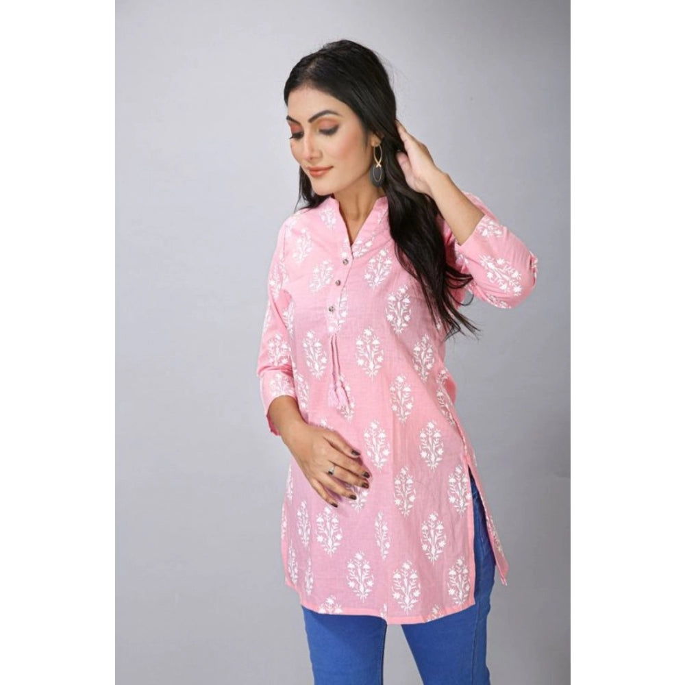 Casual 3/4 Sleeve Cotton Blend Printed Kurti