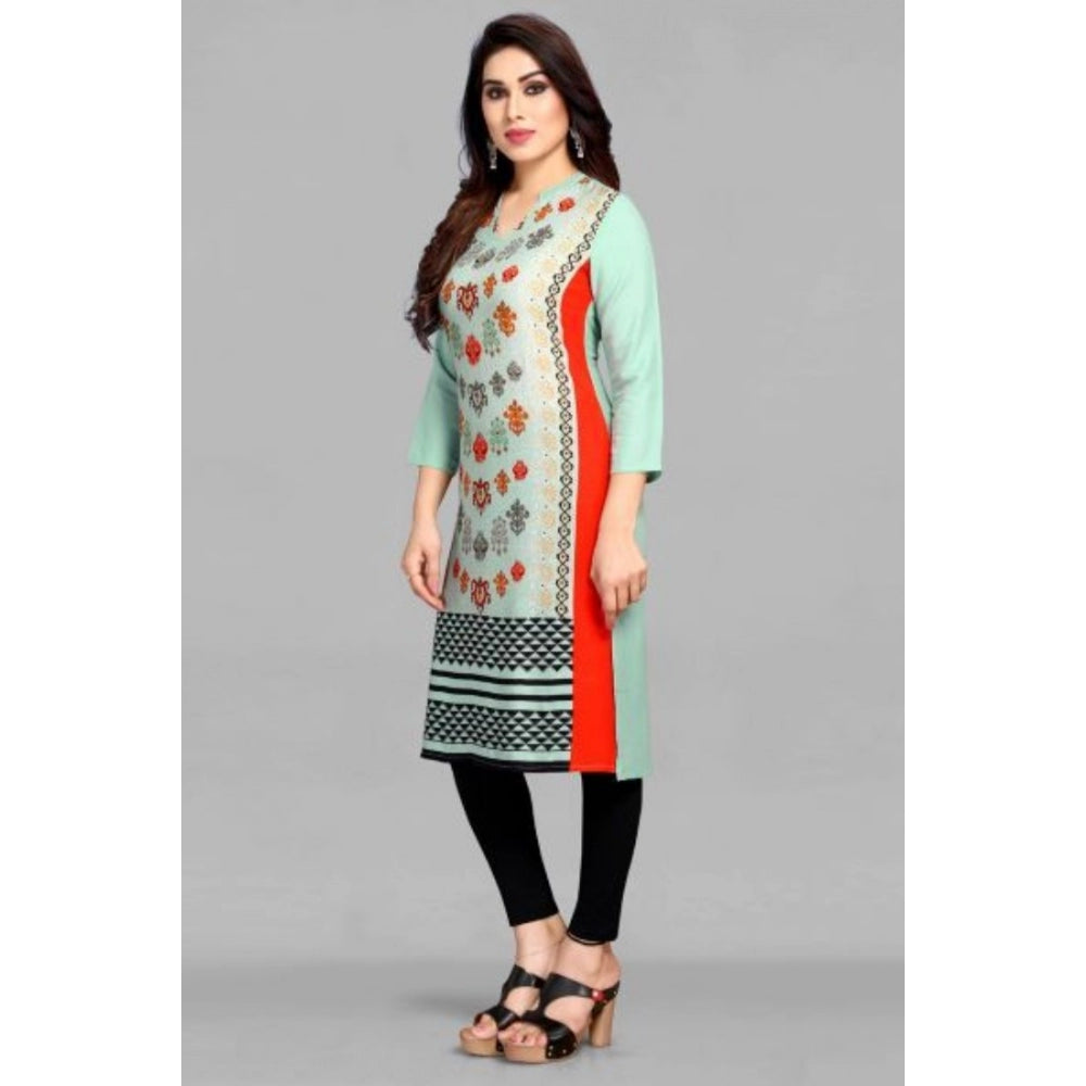 Casual 3/4 Sleeve Viscose Rayon Printed Kurti