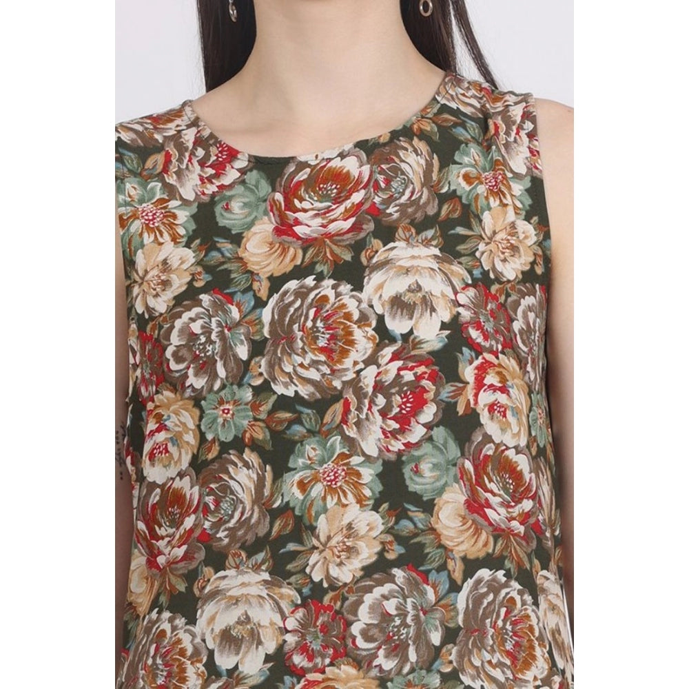 Casual Sleeveless Viscose Rayon Printed Kurti