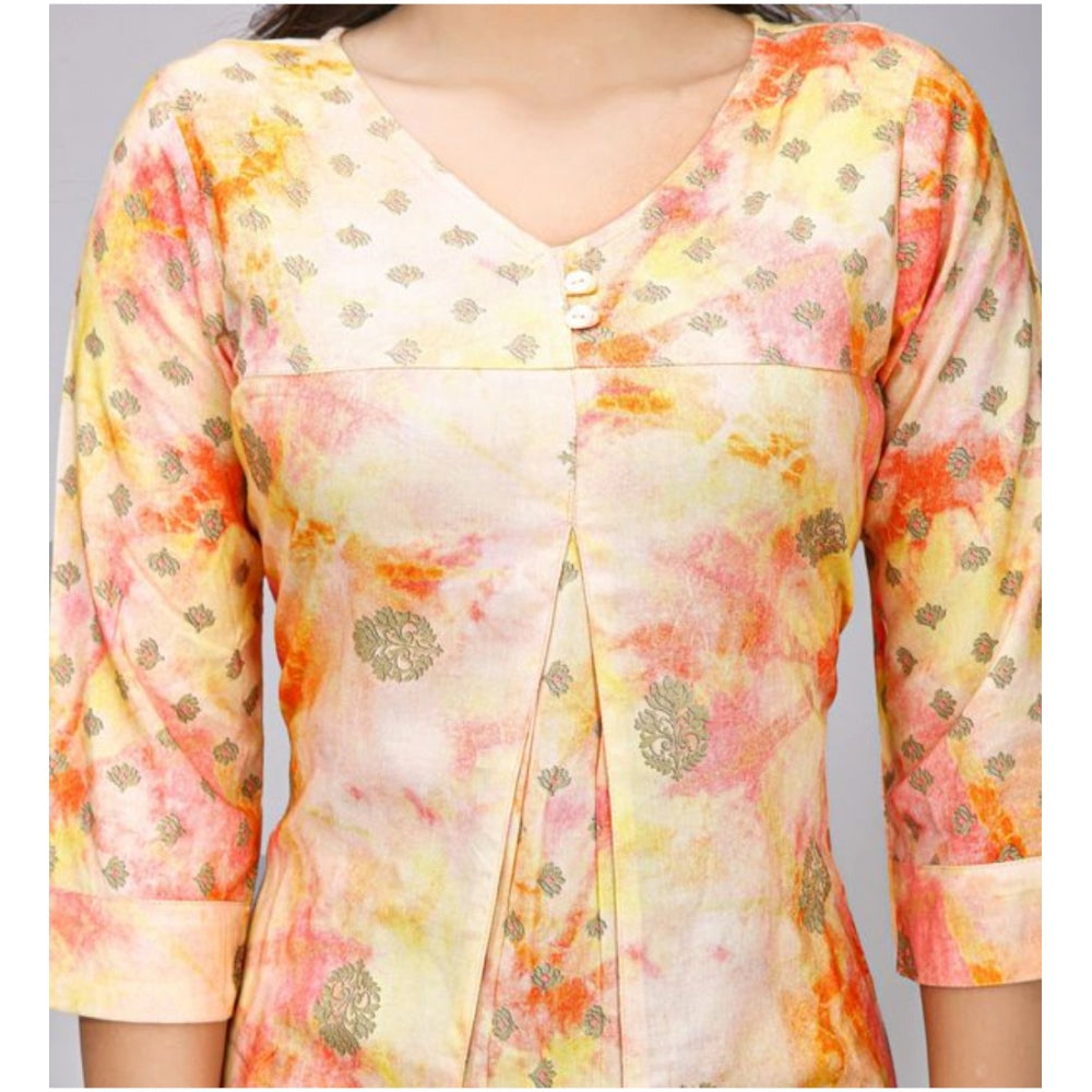 Casual 3/4 Sleeve Viscose Rayon Printed Kurti