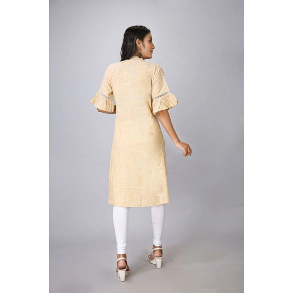 Casual Short Sleeve Silk Blend Printed Kurti