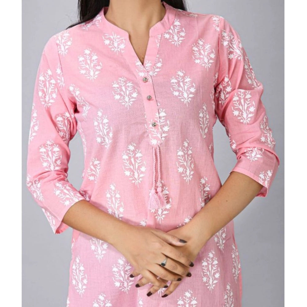 Casual 3/4 Sleeve Cotton Blend Printed Kurti