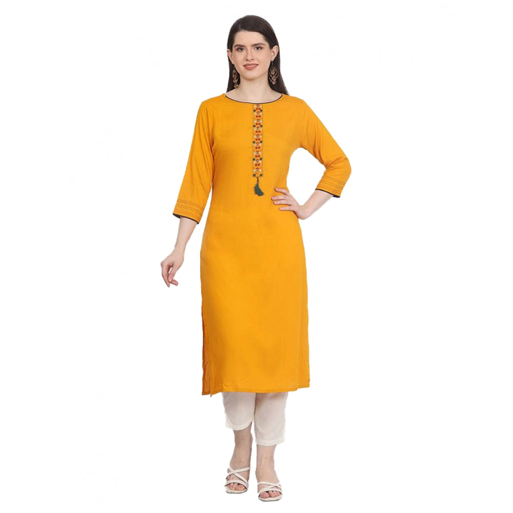 Casual 3/4 Sleeve Viscose Rayon Printed Kurti