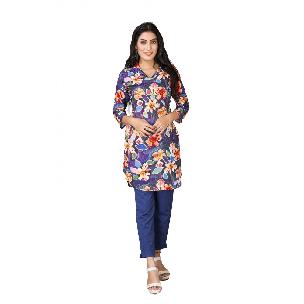 Casual 3/4 Sleeve Viscose Rayon Printed Kurti