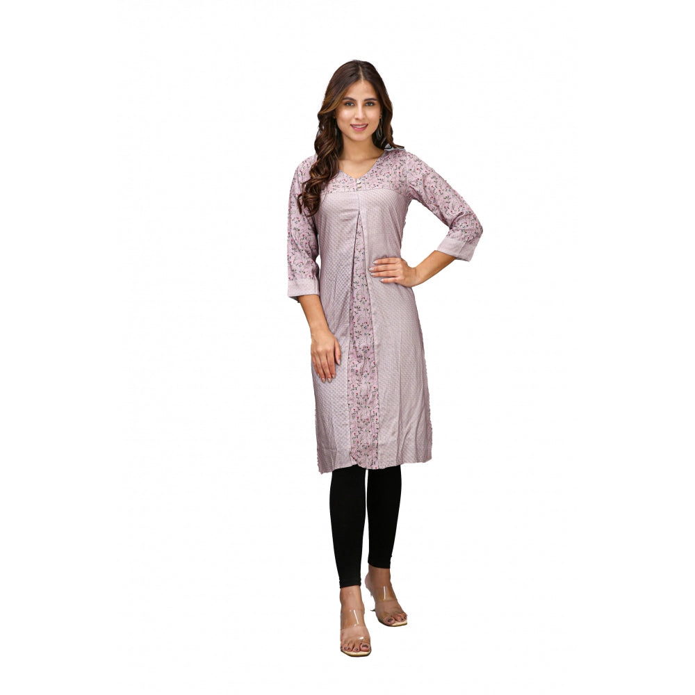 Casual 3/4 Sleeve Viscose Rayon Printed Kurti