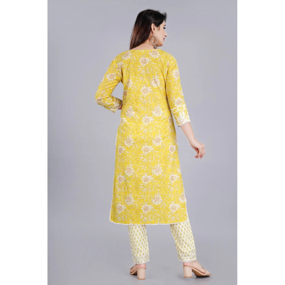 Casual 3/4 Sleeve Embroidered Rayon Kurti With Pant And Dupatta Set