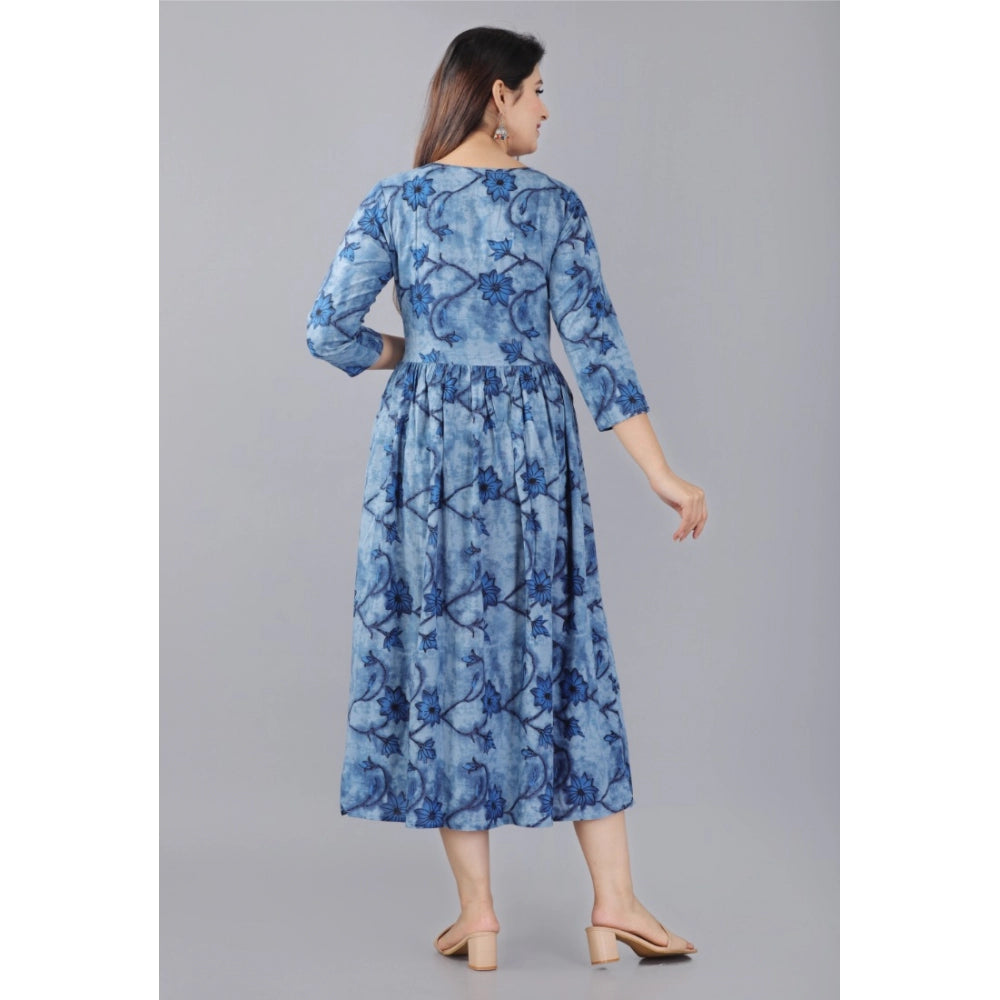 Casual 3/4 Sleeve Printed Viscose Maternity Feeding Kurti