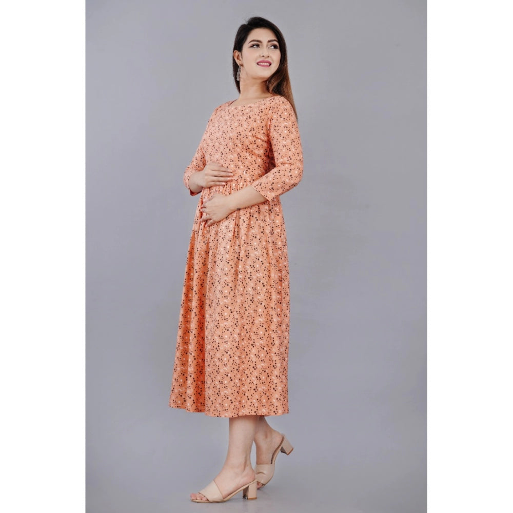 Casual 3/4 Sleeve Printed Viscose Maternity Feeding Kurti