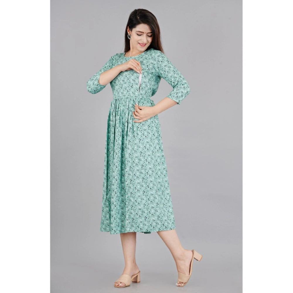 Casual 3/4 Sleeve Printed Viscose Maternity Feeding Kurti