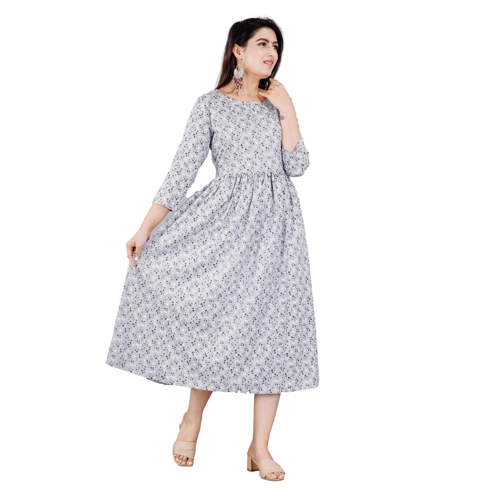 Casual 3/4 Sleeve Printed Viscose Maternity Feeding Kurti