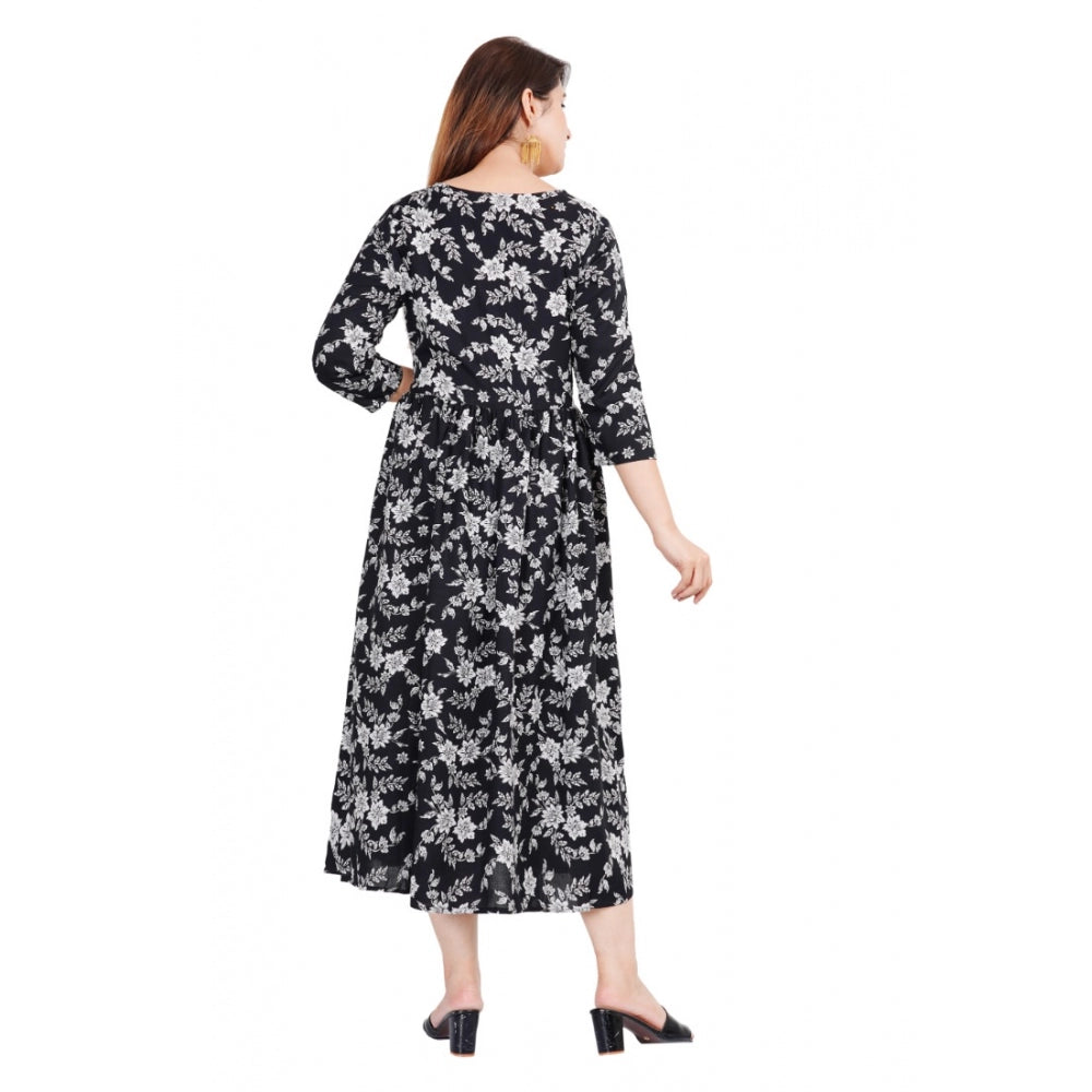 Casual 3/4 Sleeve Printed Viscose Maternity Feeding Kurti