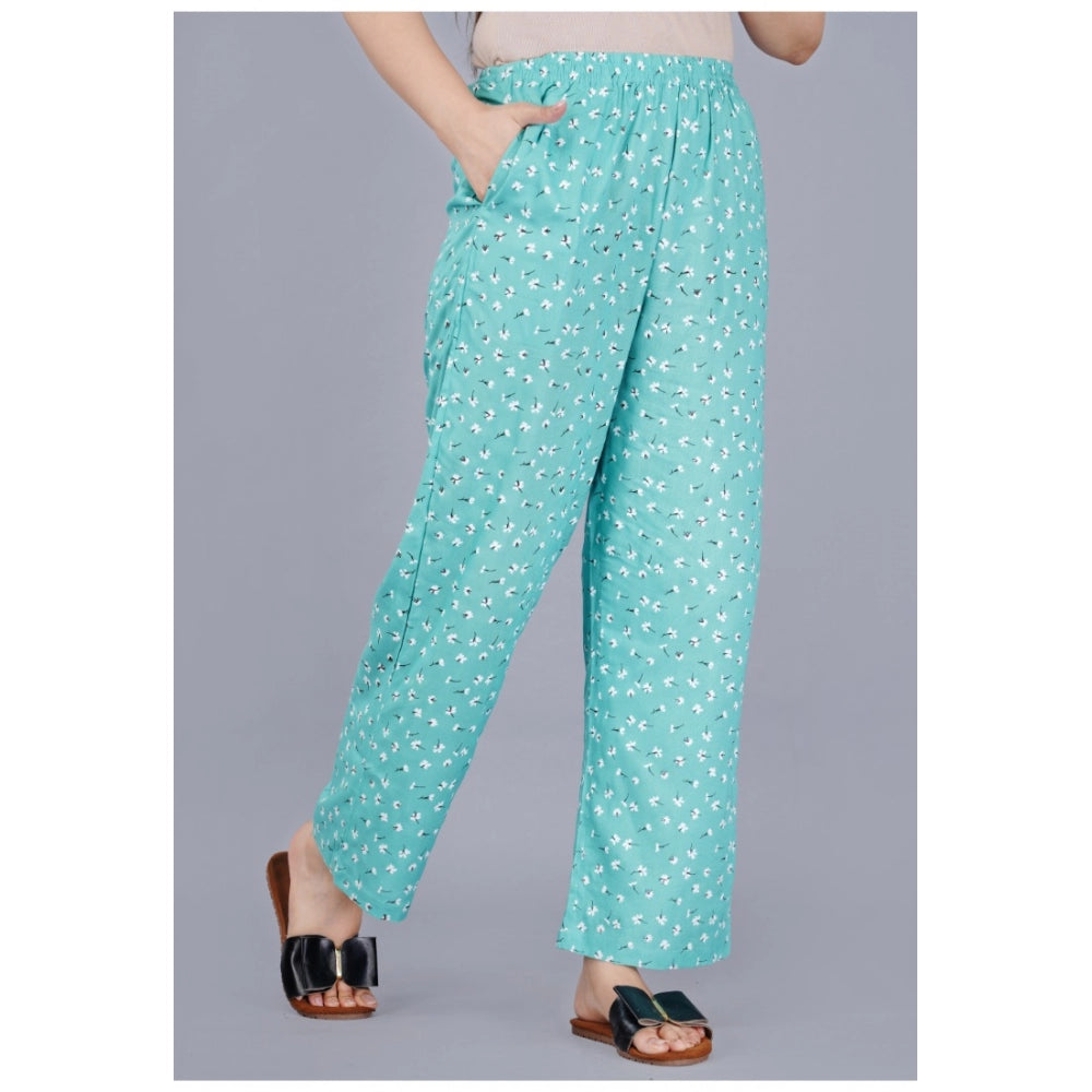 Casual Half Sleeve Printed Viscose Rayon Shirt With Pyjama Pant Night Suit Set